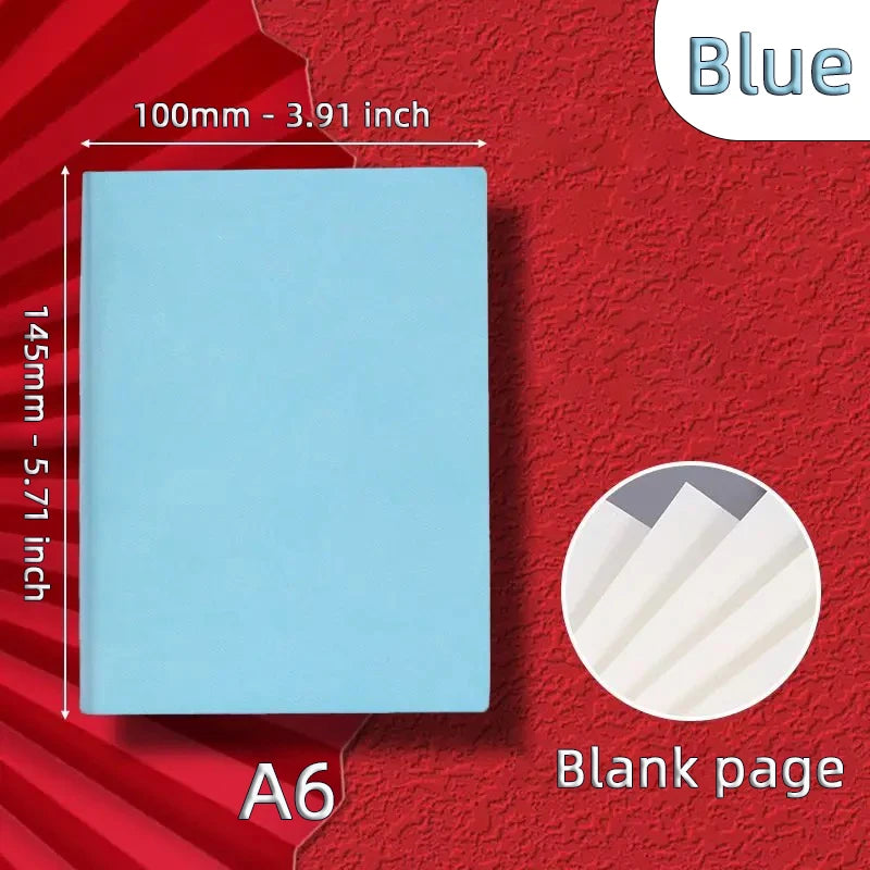 Cahier en Cuir Souple A6 – 720 Pages Blanches – Ultra Épais – Dessin & Écriture – 4 Coloris