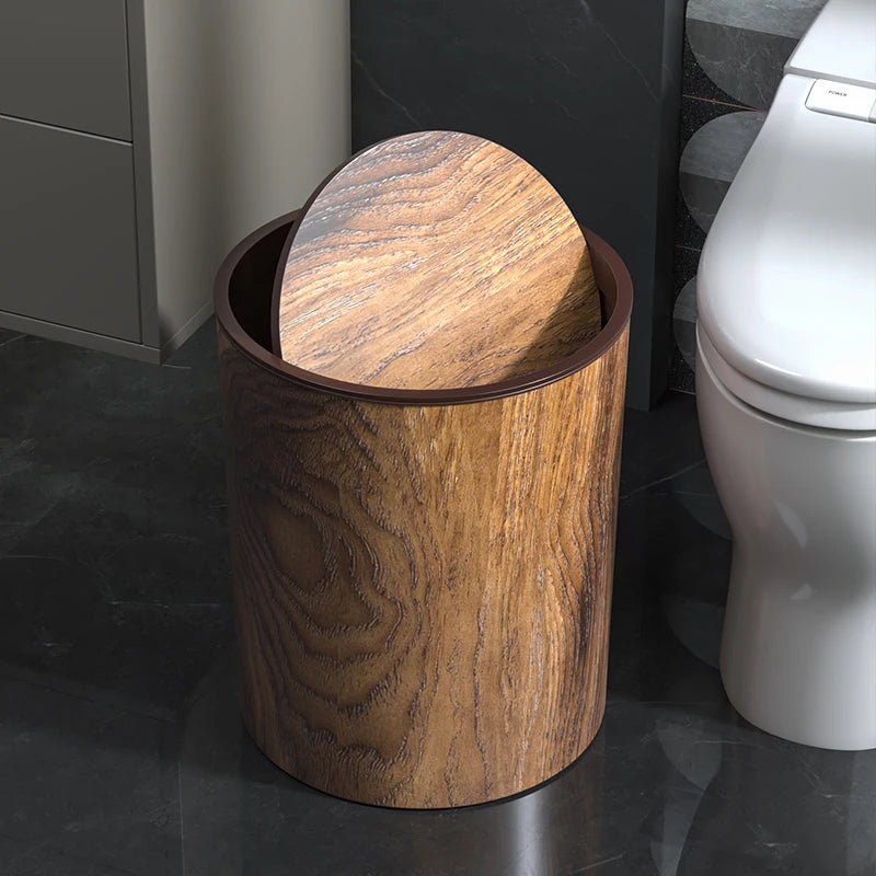 Poubelle Rétro Imitation Bois – Style Vintage Chic, Salon & Bureau