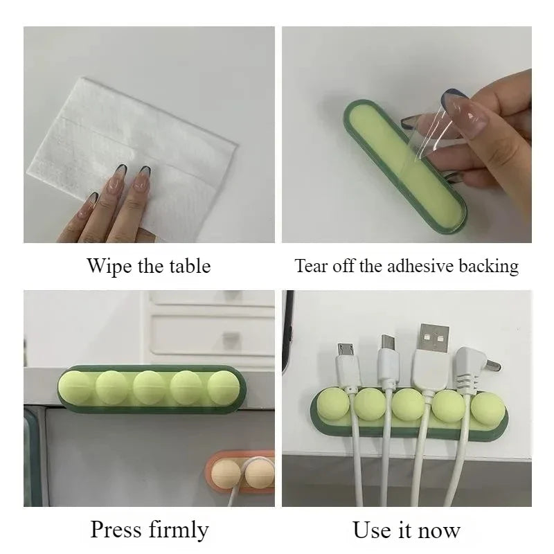 Organiseur de Câbles en Silicone – Design Petits Pois – Bureau & Chevet