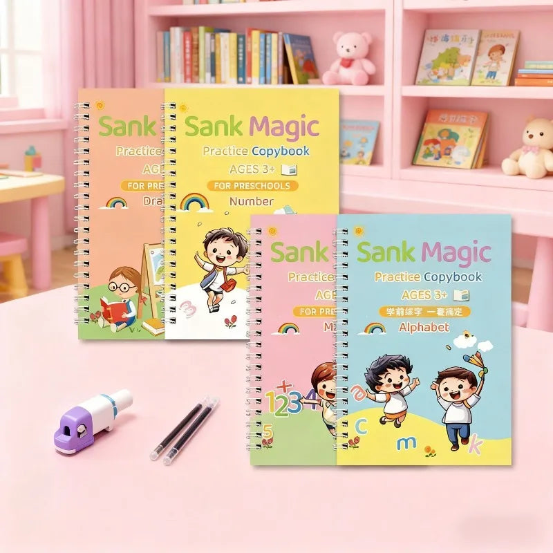 Cahier d’Entraînement Groove Enfants – Écriture, Dessin, Maths & Alphabet – 5 Thèmes