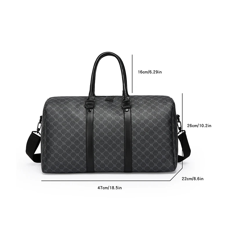 Sac de Voyage Homme Noir – Grande Capacité, Cuir PU, Business & Week-end