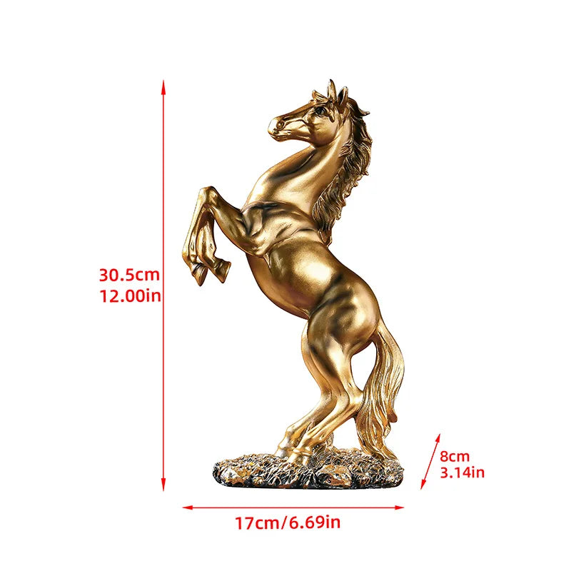 Statue Cheval de la Victoire en Résine – Figurine Décorative Style Européen