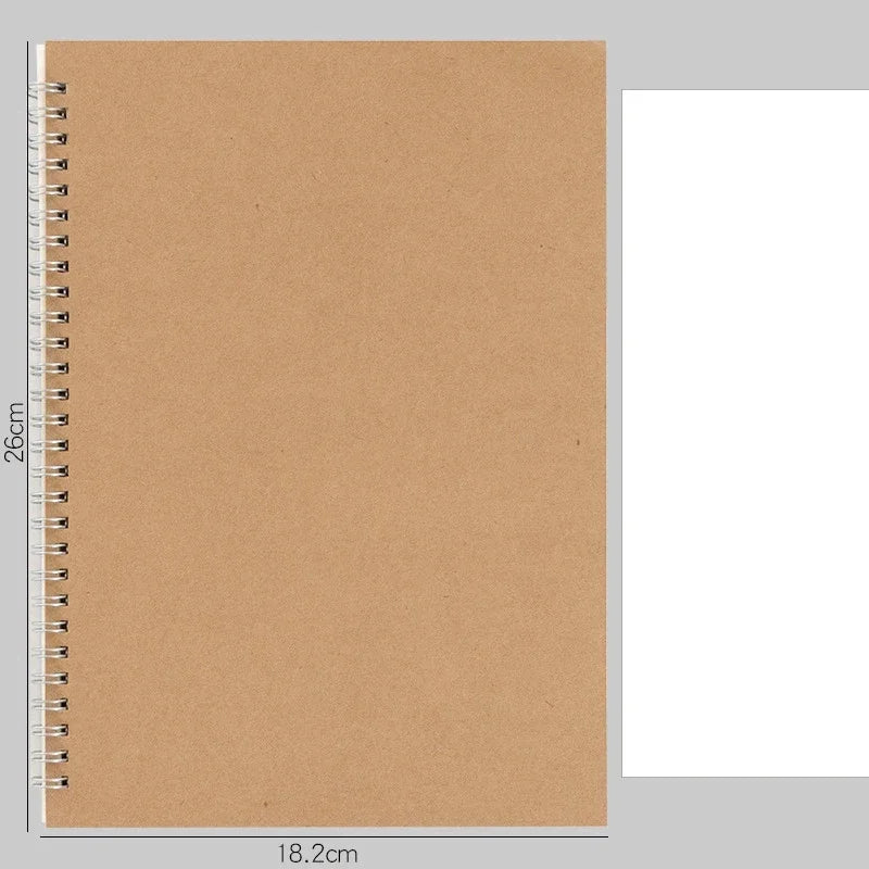 Carnet à Spirale Kraft – A4, A5 ou A6 – Ligné, Pointillés, Grille ou Blanc – Papier 80g