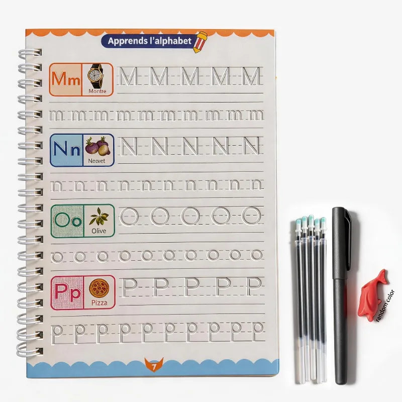 Cahier Pratique de l’Alphabet Français – Écriture Cursive Groove – Activités Enfants Débutants