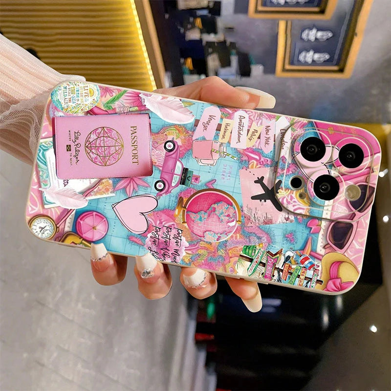 Coque Mate Imprimée Avion & Voyage pour iPhone – Antichoc, Compatible iPhone 11 à 17 Pro Max
