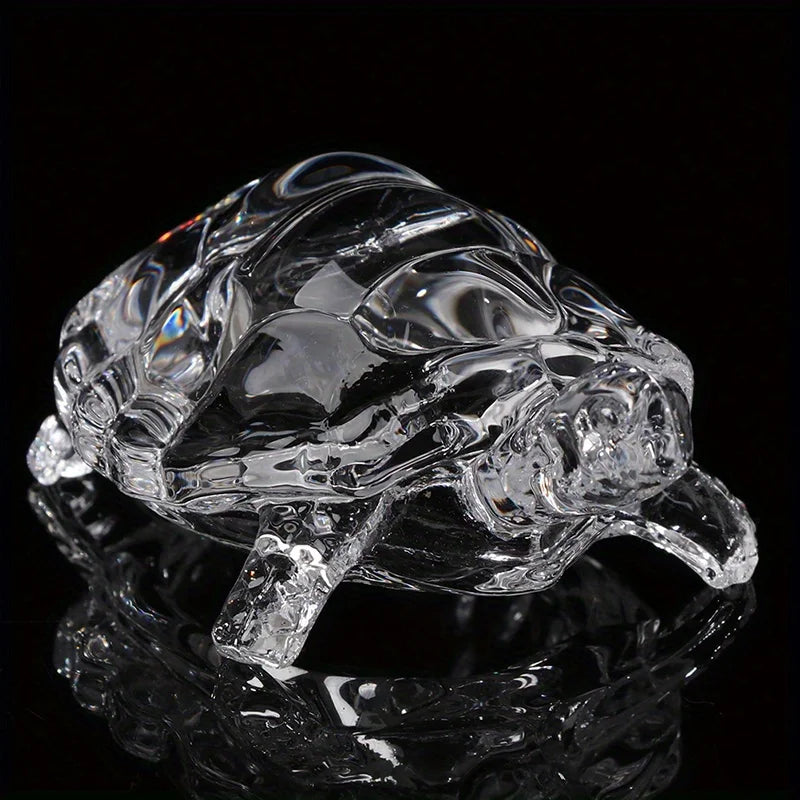 Tortue Porte-Bonheur Effet Cristal – Statuette Décorative Bureau et Maison