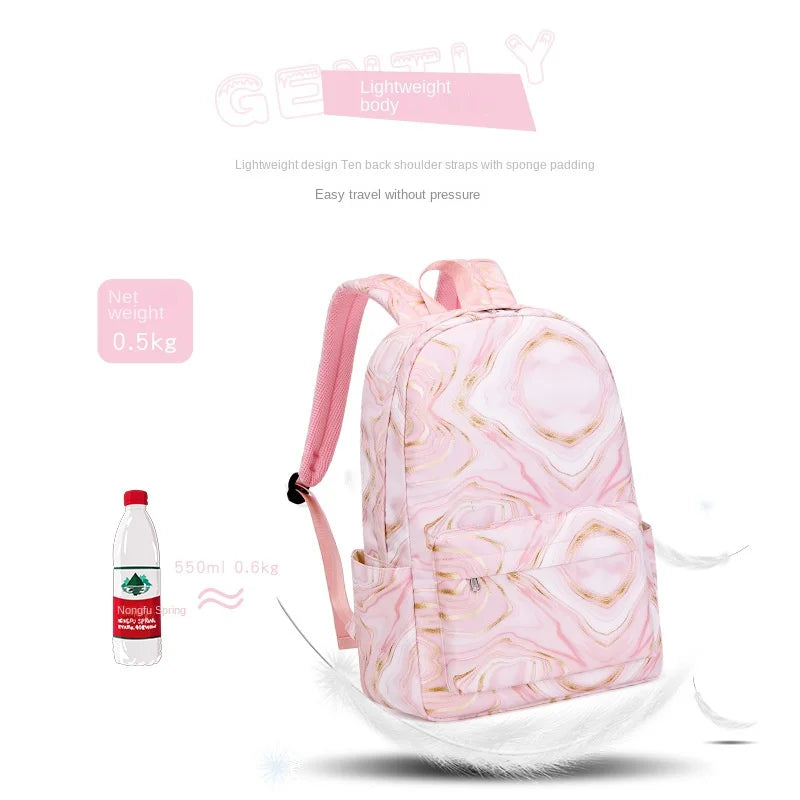 Set Sac à Dos + Lunch Bag Ado Fille – Grande Capacité, Polyester, 3 Coloris