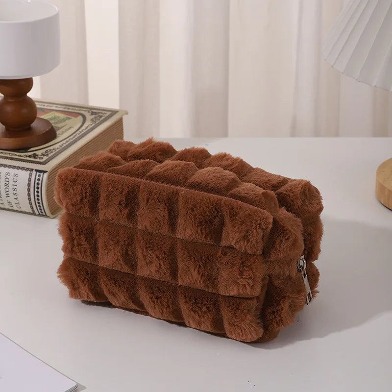 Trousse en Velours Côtelé – Pochette Zippée Multifonction, 6 Coloris