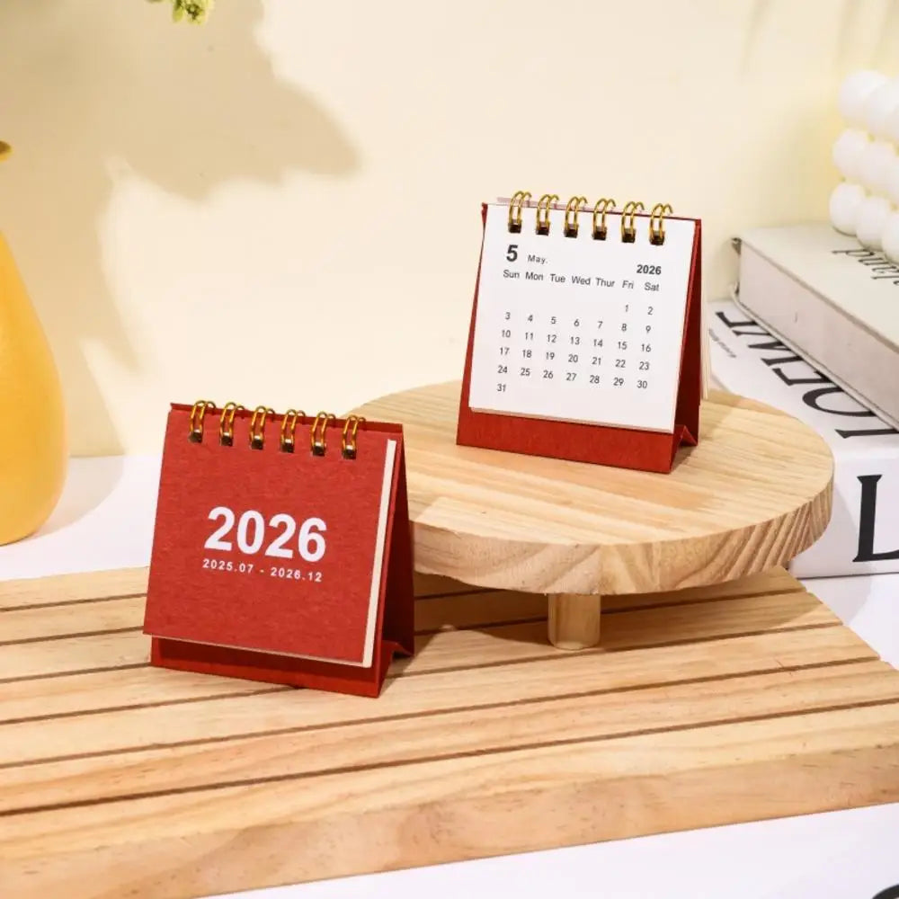 Calendrier de Bureau 2026 – Spirale Métal, Format S ou L, 14 Coloris