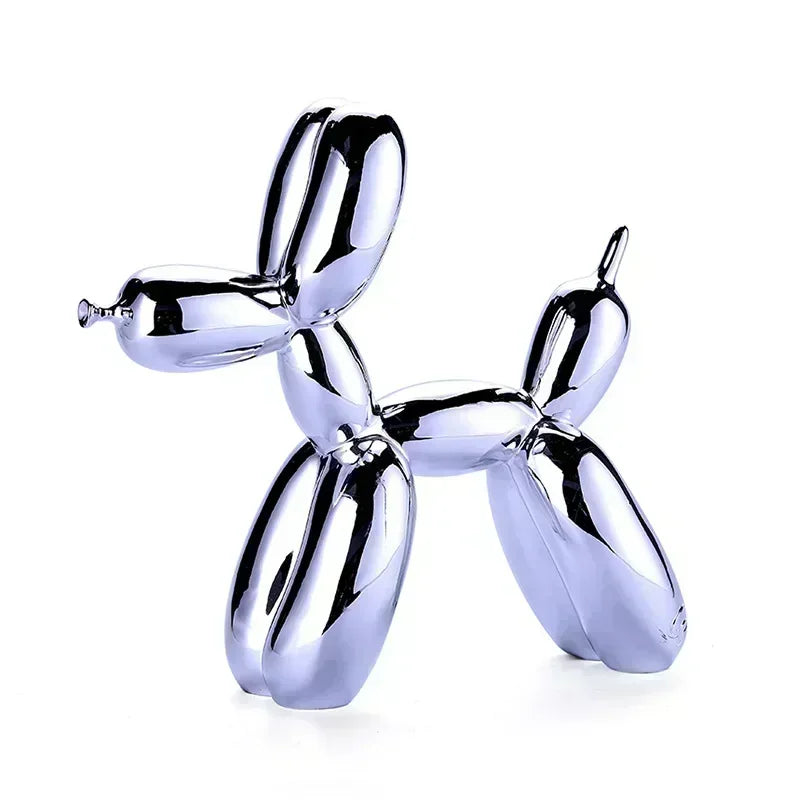 Sculpture Chien Ballon en Résine – Figurine Décorative Style Nordique