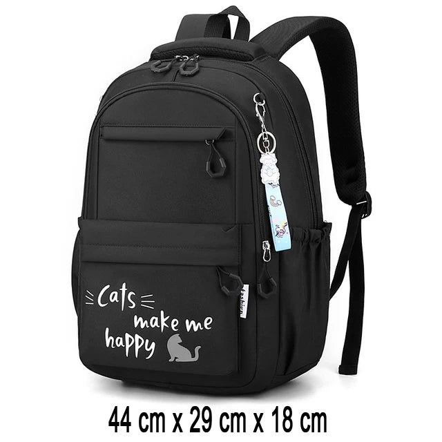 Sac à Dos Scolaire – Grande Capacité, Nylon Léger, Fille & Mixte