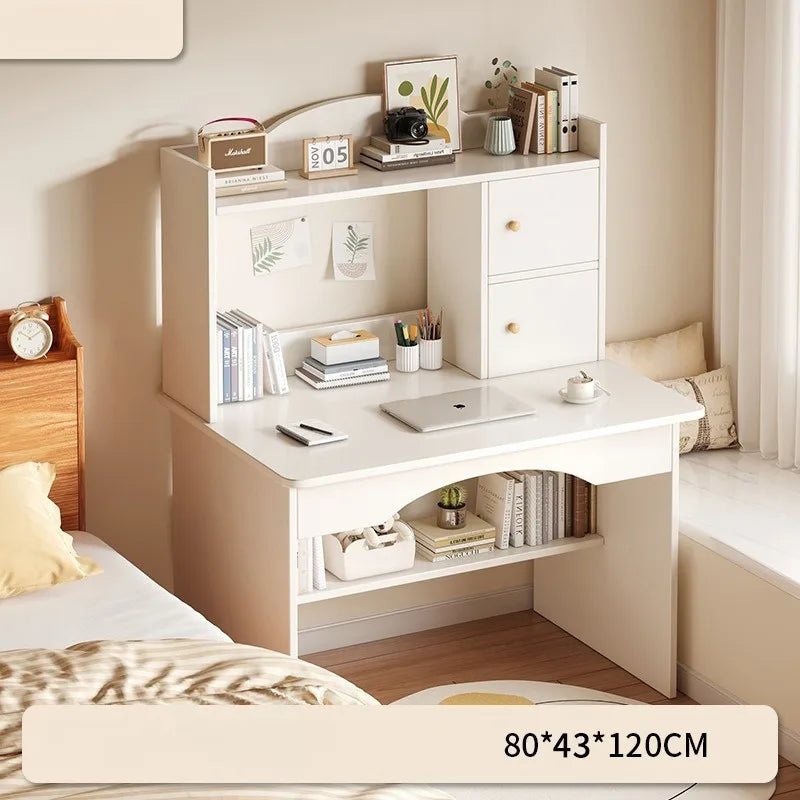 Bureau-Bibliothèque Intégré – Bureau Étudiant avec Rangement, 80 ou 100 cm