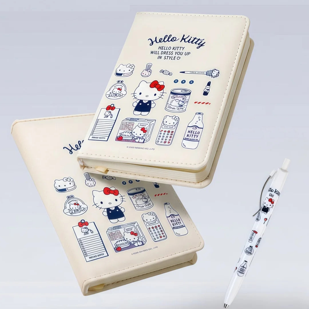 Carnet Kawaii Sanrio – Hello Kitty & Cinnamoroll, Couverture PU, Carnet Étudiant & Planner