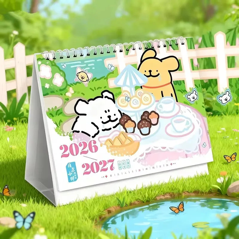Calendrier de Bureau 2026-2027 – Chiots Maltais Adorables