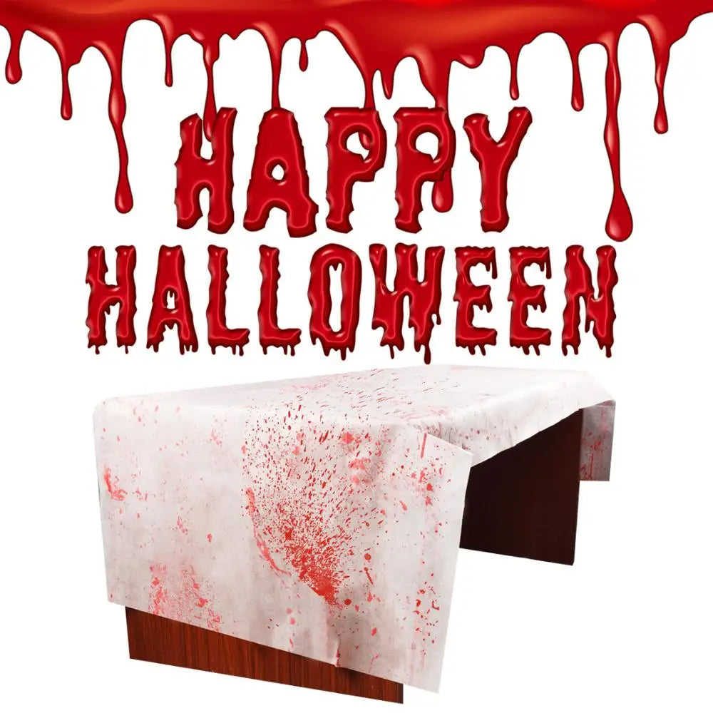 Nappe ou Tablier Halloween Tache de Sang – Décoration & Déguisement Horreur, PVC