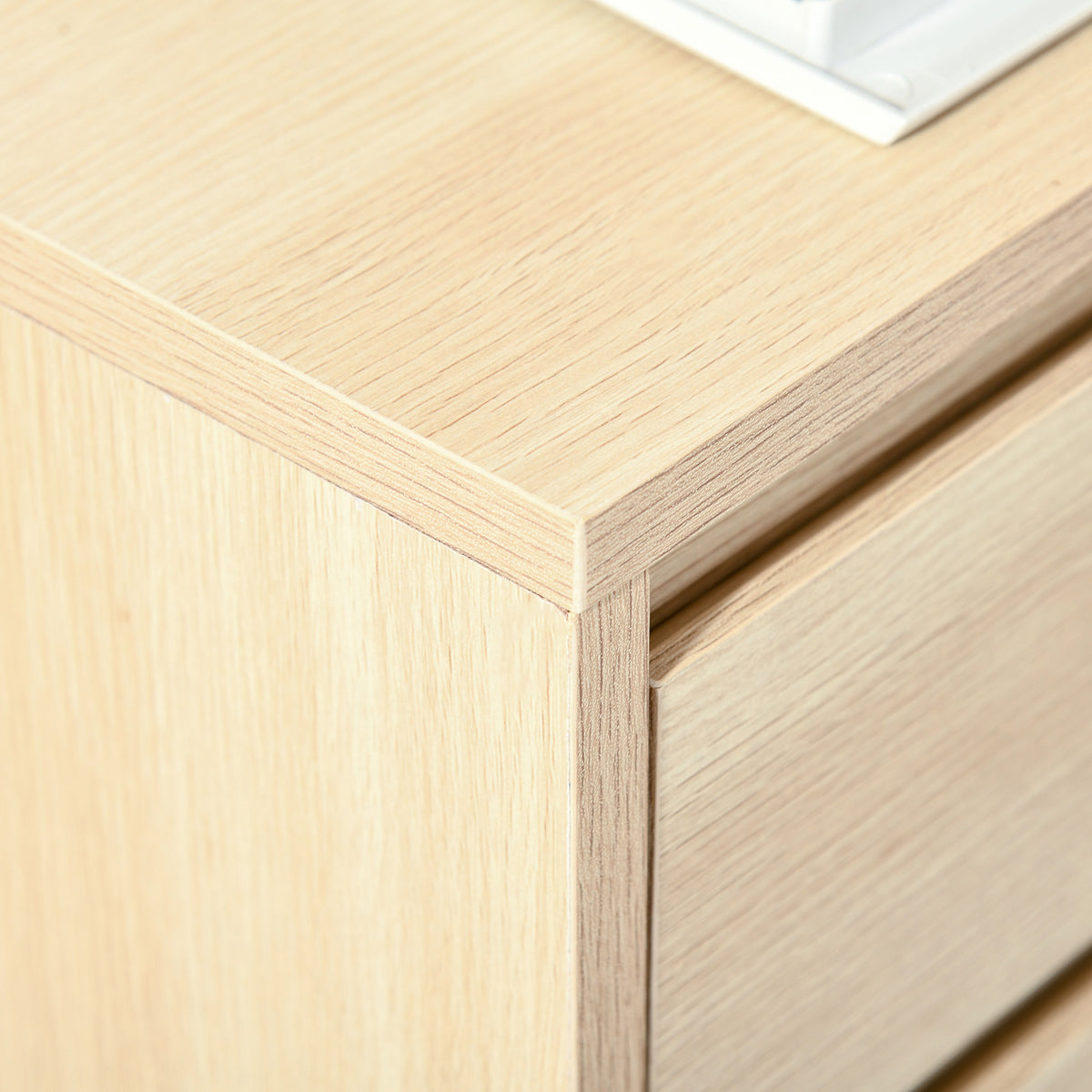 Caisson de Bureau sur Roulettes – 4 Tiroirs Coulissants, MDF Bois Naturel, Anti-Basculement, 46x40x65cm, Home Office