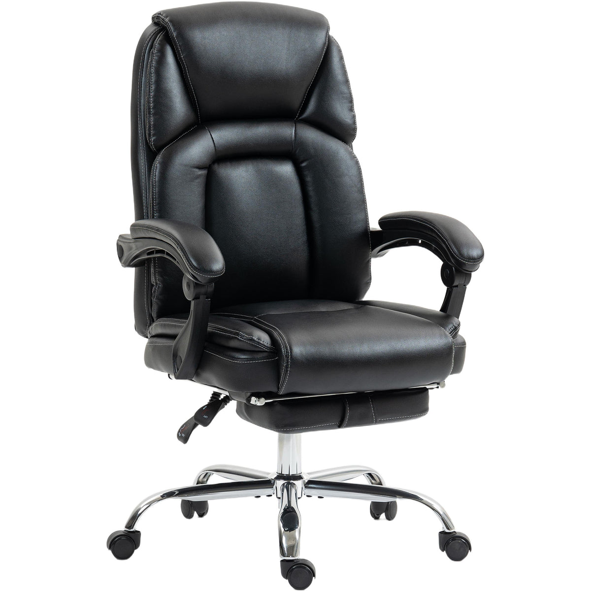 Fauteuil de Bureau Ergonomique Noir – Coussin Mousse 12cm & Ressorts Ensachés, Repose-Pieds, Inclinaison 135°, Hauteur Réglable, 120kg